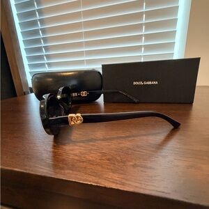 Dolce & Gabbana Black Sunglasses with Gold Logo